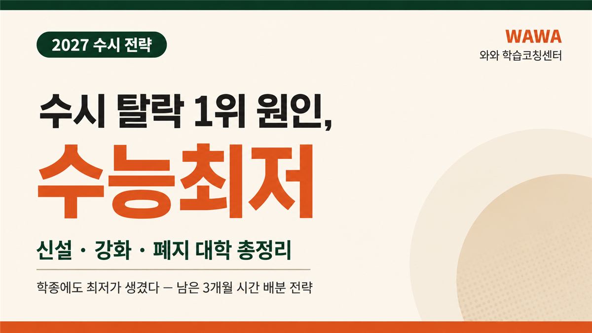 수능최저학력기준과 수시 전략 상담